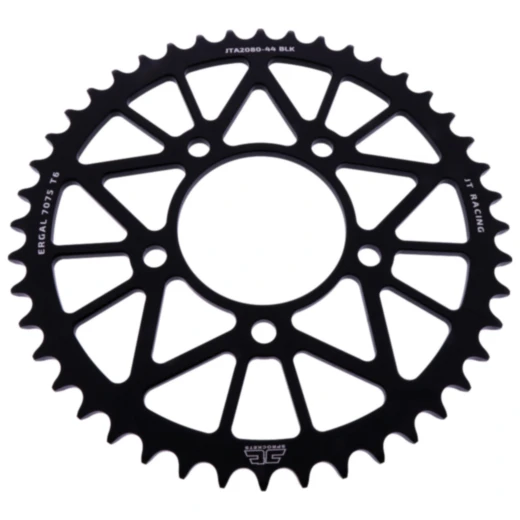 Alu - Kettenrad 44Z Teilung 520 schwarz JT Innendurchmesser 076 Lochkreis 100 passend für: QJMotor SRK