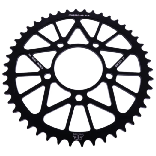 Alu - Kettenrad 46Z Teilung 520 schwarz JT Innendurchmesser 076 Lochkreis 100 passend für: QJMotor SRK