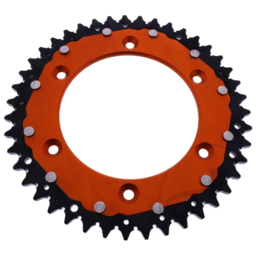 Kettenrad Dual 43Z Teilung 520 orange ZF Innendurchmesser 125 Lochkreis 150 passend für: Husqvarna FE, FC, TE