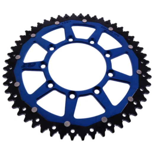Kettenrad Dual 52Z Teilung 520 blau ZF Innendurchmesser 105 Lochkreis 124 passend für: TM Racing EN, MX