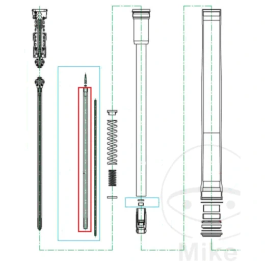 Kolbenstange Kayaba Zugstufe für Gabel passend für: Sherco SE