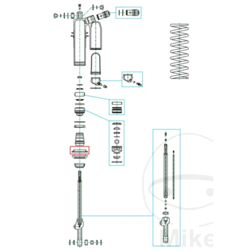 Federsitz Kayaba 50 mm Federbein Stahl passend für: Honda CRF,
