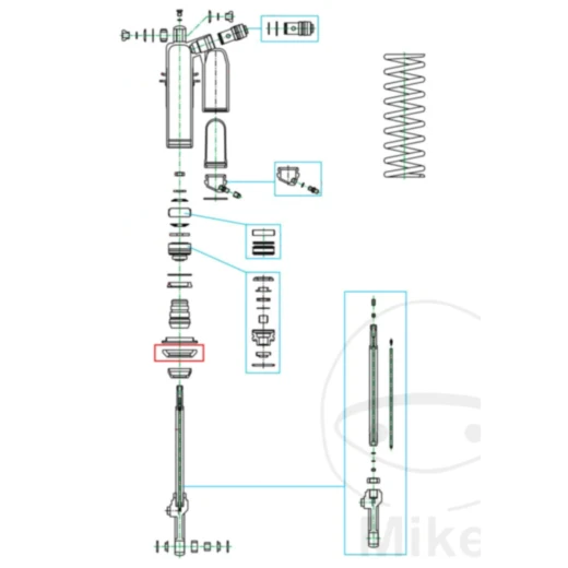 Abstandshalter Kayaba Alu Federbein passend für: Kawasaki KX, K