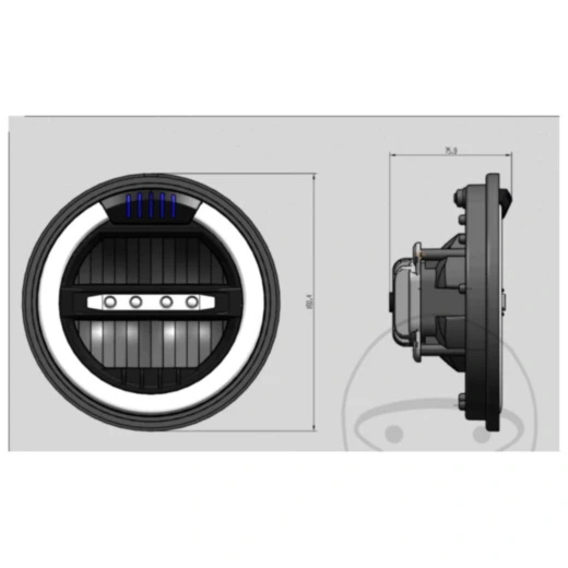 LED Scheinwerfer 6 1/2 Zoll schwarz für Motorräder_1