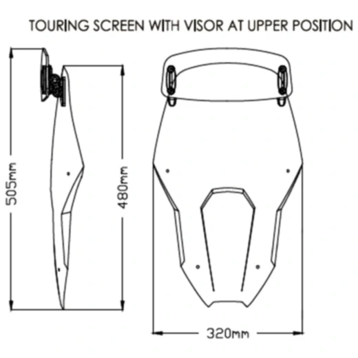 Touringscheibe Visor Puig rauchgrau passend für: Honda CRF_0