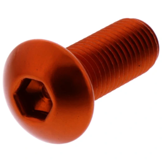 Linsenschraube M10 x 1.25 mm 25 mm Alu orange für Motorräder