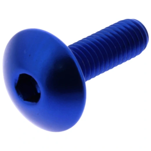 Linsenschraube M6X1.00 mm 20 mm Aluminium blau