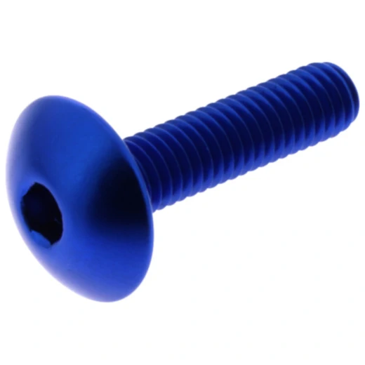 Linsenschraube für Motorräder JMP Bolt M6X1.00 mm 25 mm Aluminium blau