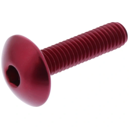Linsenschraube JMP Bolt M6X1.00 mm 25 mm Alu rot