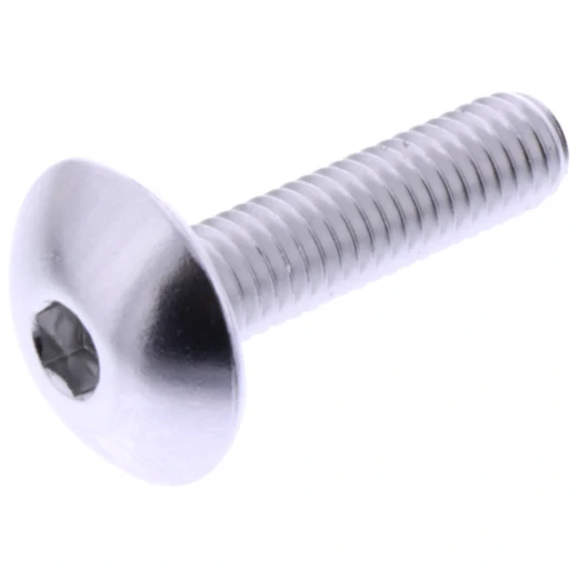 DOME HEAD BOLT M6X1.00MM 25MM ALUMINIUM SILVER