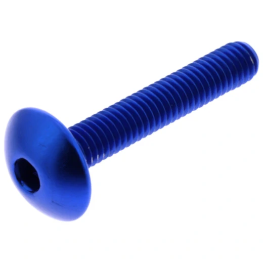 Linsenschraube JMP für Motorräder M6X1.00 mm 35 mm Aluminium blau