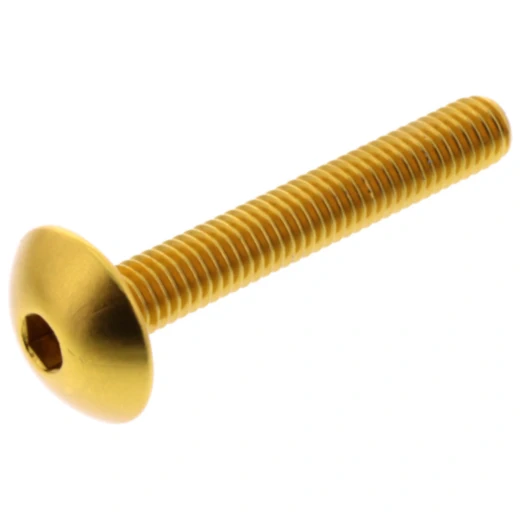 Linsenschraube für Motorräder M6X1.00 mm 40 mm Alu gold