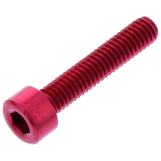 Zylinderschraube M4X0.7 mm 20 mm Alu rot