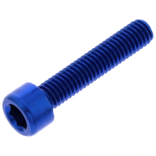 Zylinderschraube M6X1.00 mm 30 mm Alu blau