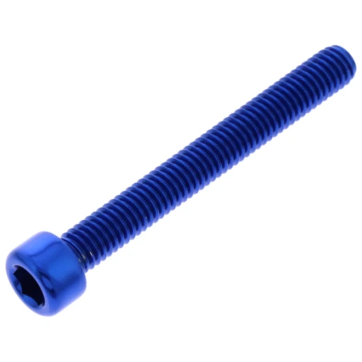 Zylinderschraube JMP M6X1.00 mm 50 mm aus Aluminium blau