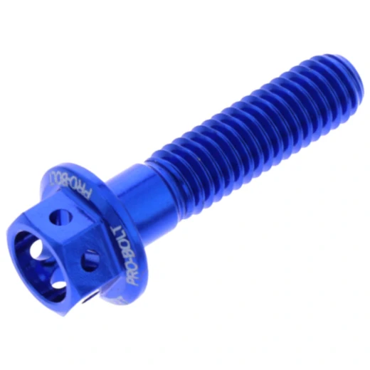 Schraube Sechskant JMP M6X1 mm 25 mm Alu Racing blau