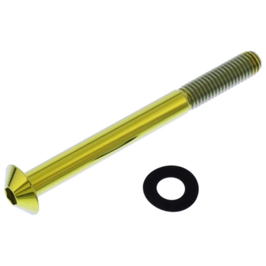 Linsenschraube M8X1.25 mm 85 mm Titan gold für Motorräder