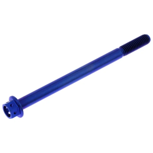 Sechskant Schraube M6X1 mm 85 mm Titan Racing blau