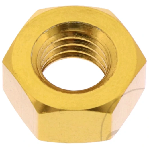M8X1.25 mm Aluminium Sechskantmutter gold