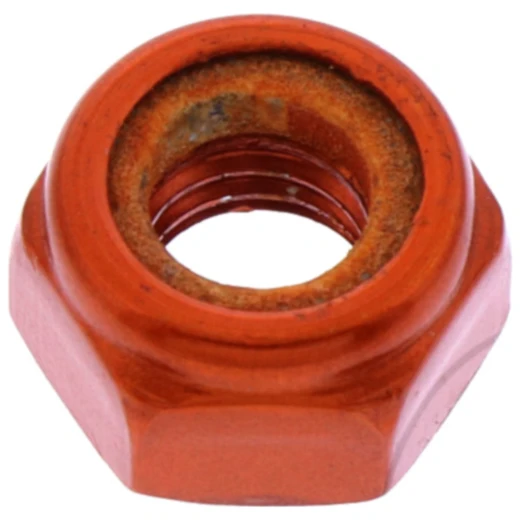 M6X1 mm Aluminium-Mutter orange selbstsichernd