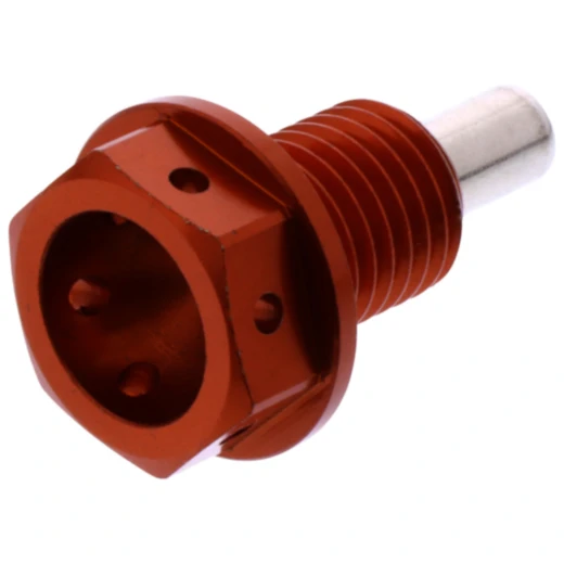 Ölablassschraube magnetisch JMP Bolt M12X1. 5 mm 15 mm Alu Racing orange passend für: Honda TRX, CB, CBR