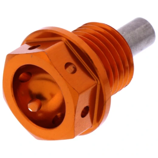 Ölablassschraube magnetisch JMP Bolt M14X1. 5 mm 12 mm Alu Racing orange passend für: Triumph Tiger, Bonneville, Street Triple