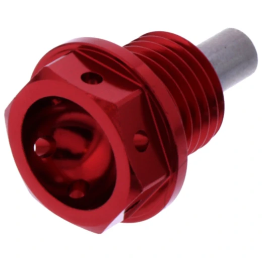 Ölablassschraube magnetisch JMP Bolt M14X1. 5 mm 12 mm Alu Racing rot passend für: Triumph Tiger, Bonneville, Street Triple