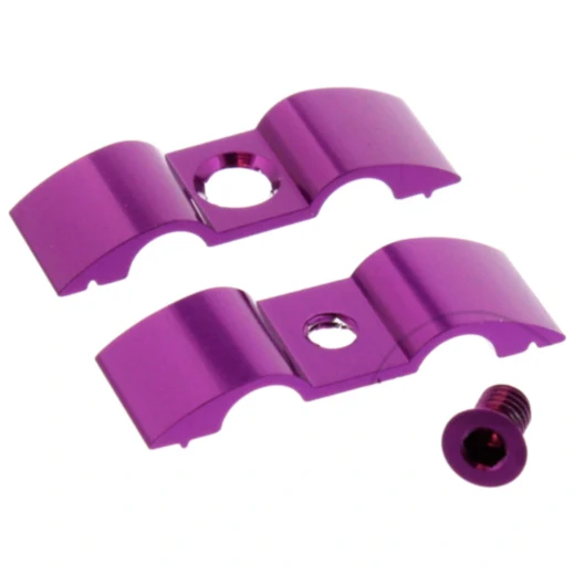 Bremsschlauch Halterung 7 mm 2-fach Alu violett