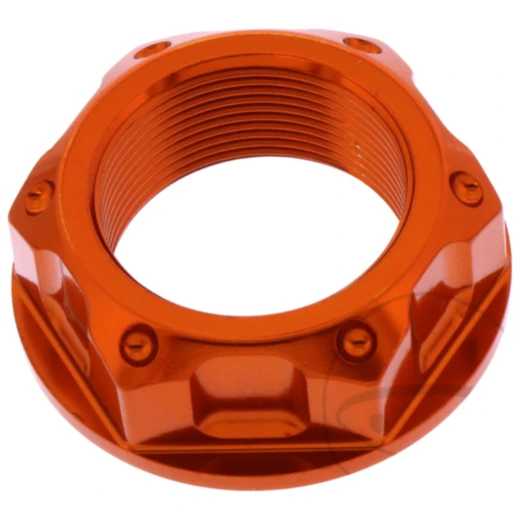 Mutter Lenkkopf JMP Bolt M22X1MM Alu orange passend für: Triumph Bonneville, Thunderbird, Rocket