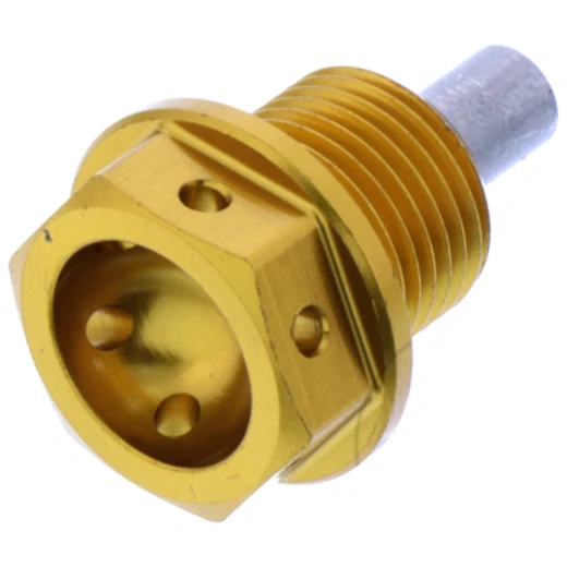 Ölablassschraube magnetisch JMP Bolt M14X1. 25 mm 12 mm Alu Racing gold passend für: Suzuki AN, UH, DR