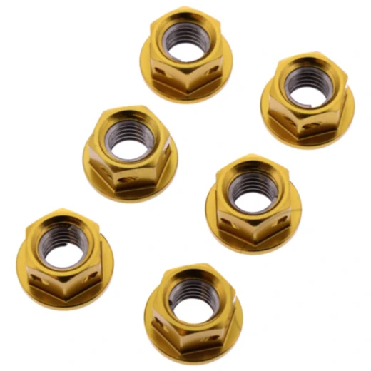 Mutter Kettenrad Satz JMP Bolt M8X1. 25 mm Alu Racing gold passend für: Husqvarna TE, WR, TC, SM