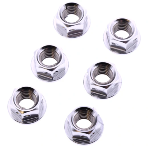 Mutter Kettenrad Satz JMP Bolt M8X1. 25 mm Alu Racing silber passend für: Husqvarna TE, WR, TC, SM