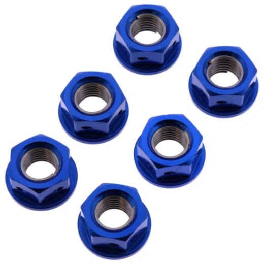 Mutter Kettenrad Satz JMP Bolt M10 x 1. 25 mm Alu Racing blau passend für: Kawasaki Z, ZX - 6R, ER - 6F