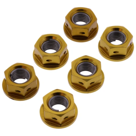 Mutter Kettenrad Satz JMP Bolt M10 x 1. 25 mm Alu Racing gold passend für: Kawasaki Z, ZX - 6R, ER - 6F