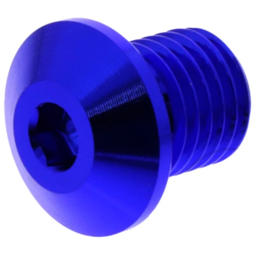 Abdeckschraube M10 x 1.25 mm 11 mm blau links für Daytona