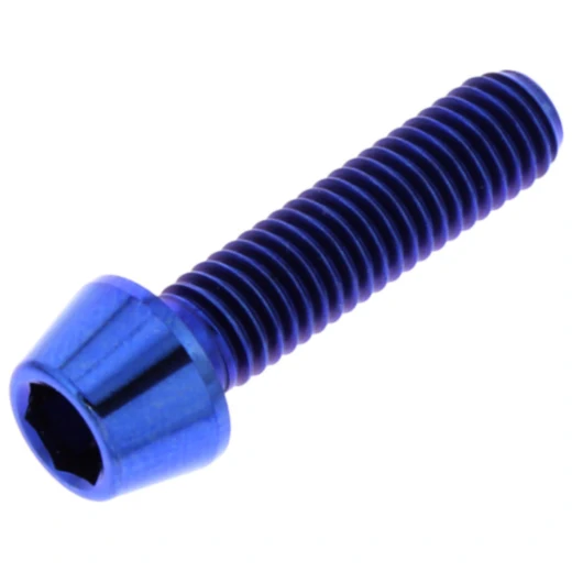 CONE HEAD BOLT M5X0.8MM 20MM TITAN BLUE