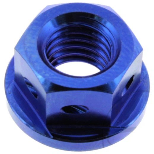 Mutter Kettenrad JMP Bolt M8X1. 25 mm Titan Racing blau passend für: Honda CRF, CR, XR