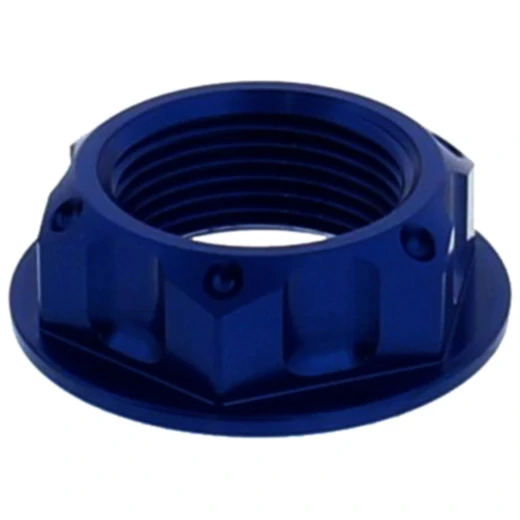 Mutter Lenkkopf JMP Bolt M24X1. 5 mm Alu blau passend für: Honda CRF, CB, XR