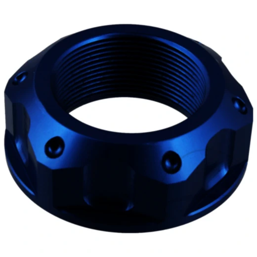 Mutter Lenkkopf JMP Bolt M25X1MM Alu blau passend für: Triumph Street Triple, Speed Triple, Daytona