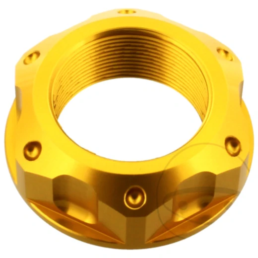 Mutter Lenkkopf JMP Bolt M25X1MM Alu gold passend für: Triumph Street Triple, Speed Triple, Daytona