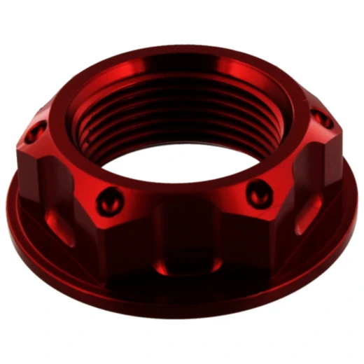 Mutter Lenkkopf JMP Bolt M24X1. 5 mm Alu rot passend für: Honda CRF, CB, XR