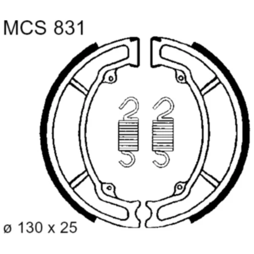 Bremsbacken mit Feder TRW Alternative: 7377690 passend für: Honda CN, Italjet Velocifero