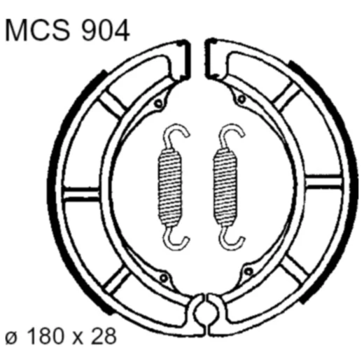 Bremsbacken hinten mit Federn TRW