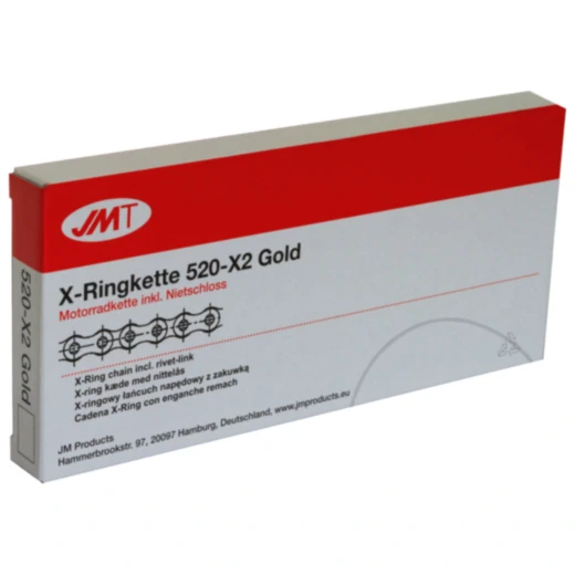JMT X-Ring Kette 520X2 Gold pro Kettenglied ohne Schloss
