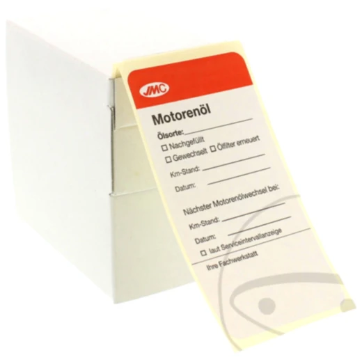 JMC Motorölwechsel Etiketten 100 Stück Spenderbox