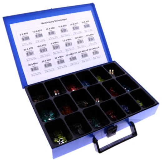 Sicherungssortiment TOP 18 für flachstecksicherungen