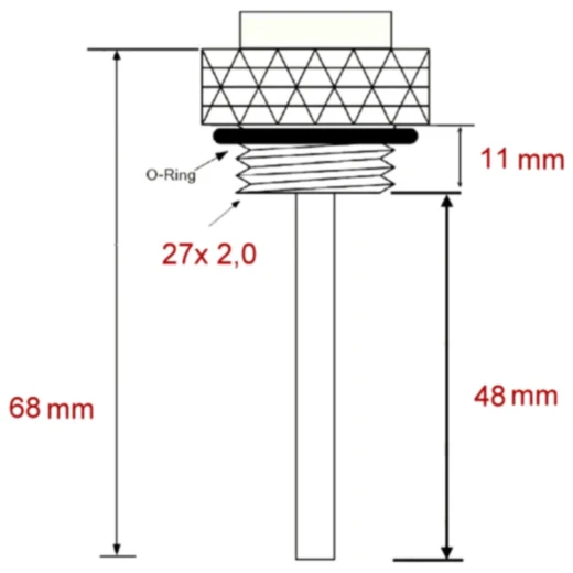 Öltemperatur Direktmesser JMP 27X2 mm Alternative: 7090060 pass