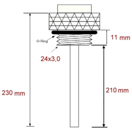 Öltemperatur Direktmesser JMP 24X3MM Alternative: 7090063 passe