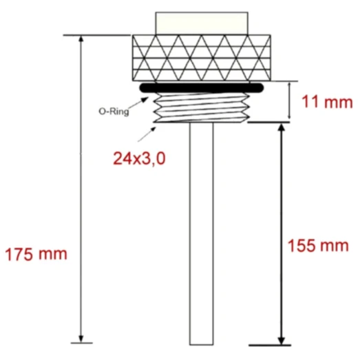 Öltemperatur Direktmesser JMP 24X3MM Alternative: 7090065 passe