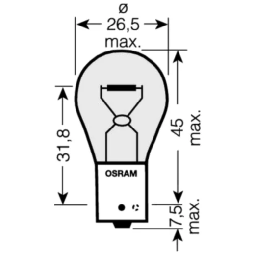 Lampe 12V21W BAU15S Osram 2er Blister JMP 1590332 passend für:
